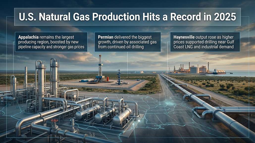 record natural gas production