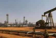 Niger Seeks Petroleum Sector Investment from U.S. Companies Oil field with a large pump jack and distant refinery structures on a desert landscape