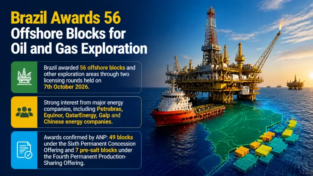 Brazil Awards 56 Offshore Blocks for Oil and Gas Exploration